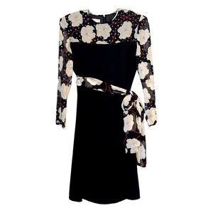 Vintage Anne Crimmins for UMI Collections 100% Silk Shift Dress & Scarf Belt 12